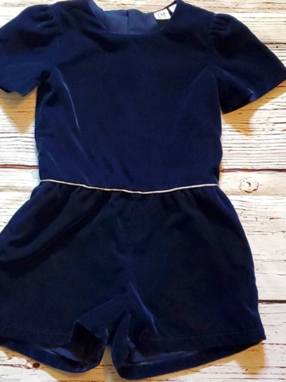 CUTE GAP GIRLS NAVY VELVET SHORTS ROMPER 👩